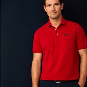Facconable Regular Fit Pique Polo Red Size L 100% Cotton